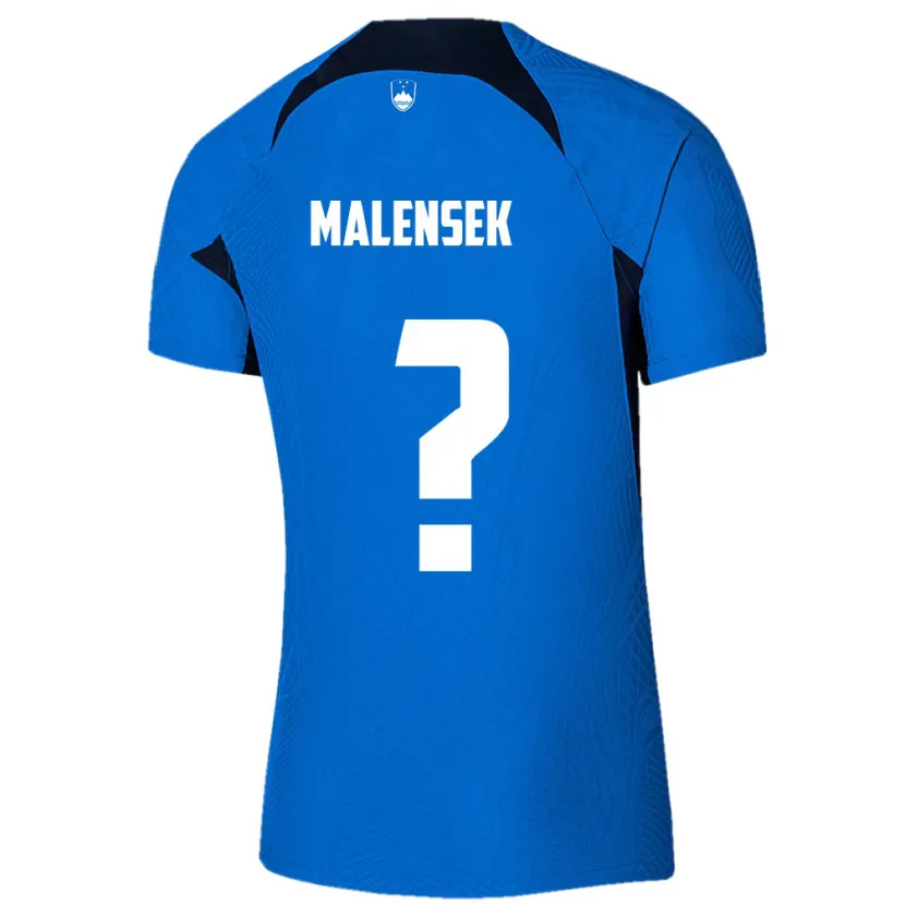 Danxen Barn Slovenia Matej Malensek #0 Blå Bortetrøye Drakt Trøye 24-26 Skjorter T-Skjorte