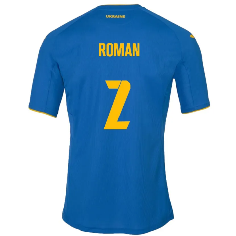 Danxen Barn Ukraina Vitaliy Roman #2 Blå Bortetrøye Drakt Trøye 24-26 Skjorter T-Skjorte