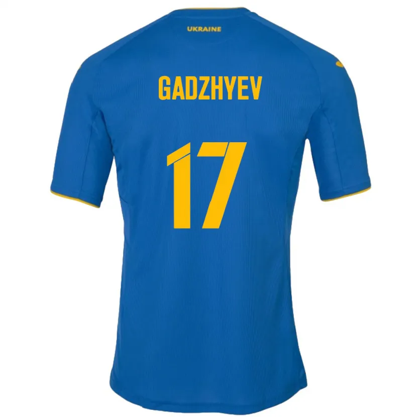 Danxen Barn Ukraina Ramik Gadzhyev #17 Blå Bortetrøye Drakt Trøye 24-26 Skjorter T-Skjorte