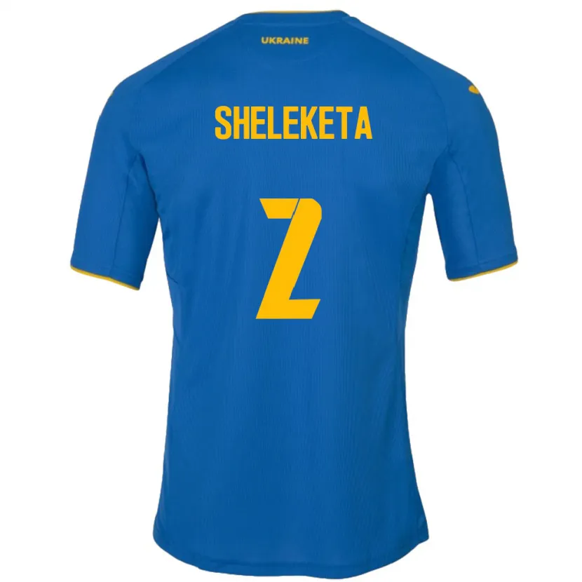 Danxen Barn Ukraina Mykyta Sheleketa #2 Blå Bortetrøye Drakt Trøye 24-26 Skjorter T-Skjorte