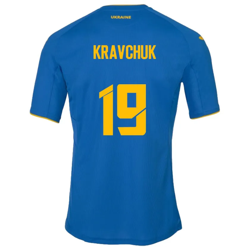 Danxen Barn Ukraina Roksolana Kravchuk #19 Blå Bortetrøye Drakt Trøye 24-26 Skjorter T-Skjorte