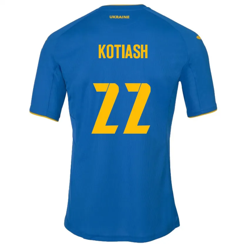Danxen Barn Ukraina Iryna Kotiash #22 Blå Bortetrøye Drakt Trøye 24-26 Skjorter T-Skjorte