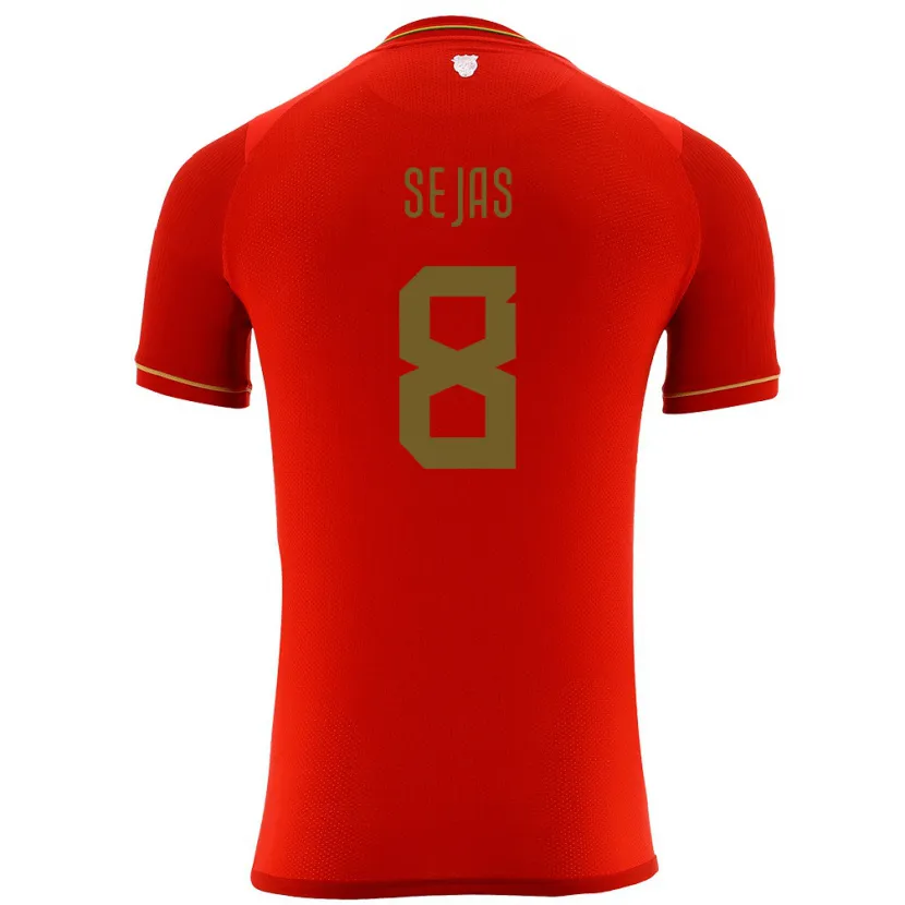 Danxen Barn Bolivia Carlos Sejas #8 Rød Bortetrøye Drakt Trøye 24-26 Skjorter T-Skjorte