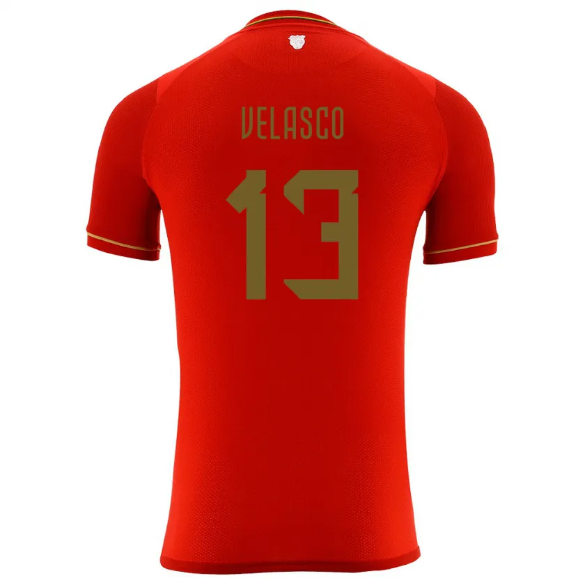 Danxen Barn Bolivia Jhon Velasco #13 Rød Bortetrøye Drakt Trøye 24-26 Skjorter T-Skjorte