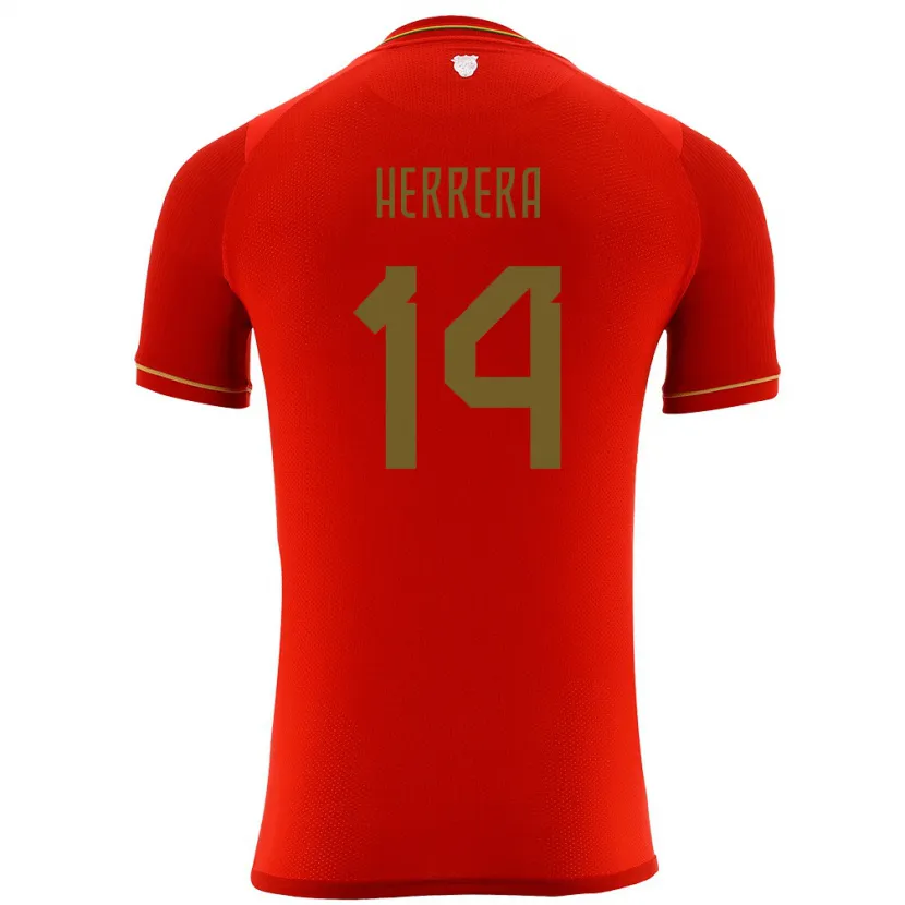 Danxen Barn Bolivia José Herrera #14 Rød Bortetrøye Drakt Trøye 24-26 Skjorter T-Skjorte
