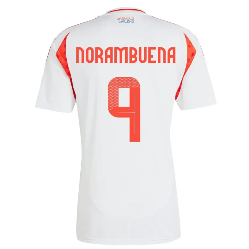 Danxen Barn Chile Gabriel Norambuena #9 Hvit Bortetrøye Drakt Trøye 24-26 Skjorter T-Skjorte
