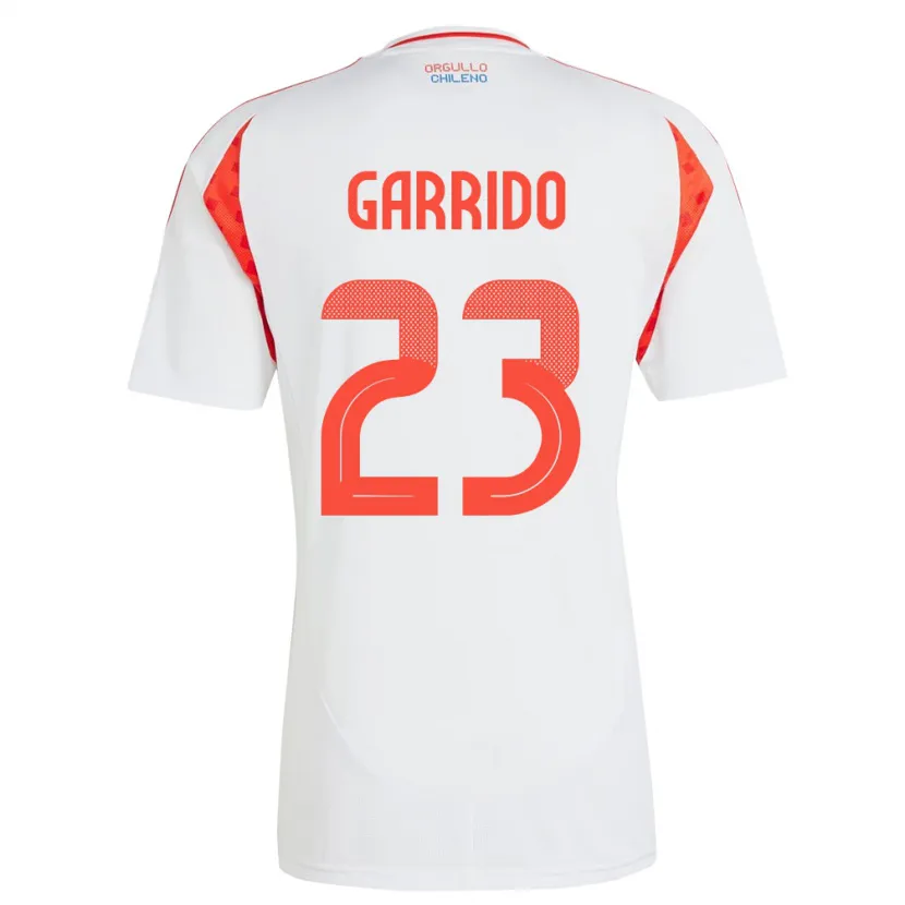 Danxen Barn Chile Pedro Garrido #23 Hvit Bortetrøye Drakt Trøye 24-26 Skjorter T-Skjorte