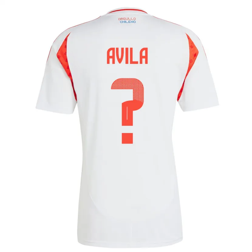 Danxen Barn Chile Gustavo Ávila #0 Hvit Bortetrøye Drakt Trøye 24-26 Skjorter T-Skjorte