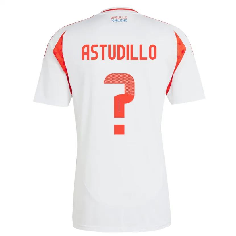 Danxen Barn Chile Jerall Astudillo #0 Hvit Bortetrøye Drakt Trøye 24-26 Skjorter T-Skjorte
