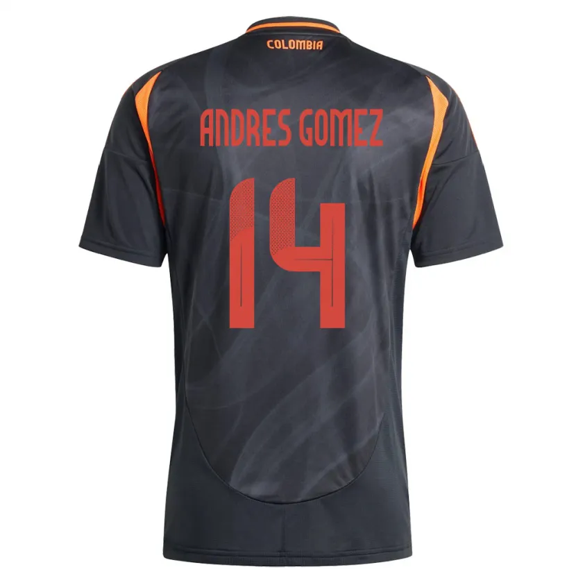 Danxen Barn Colombia Carlos Andrés Gómez #14 Svart Bortetrøye Drakt Trøye 24-26 Skjorter T-Skjorte