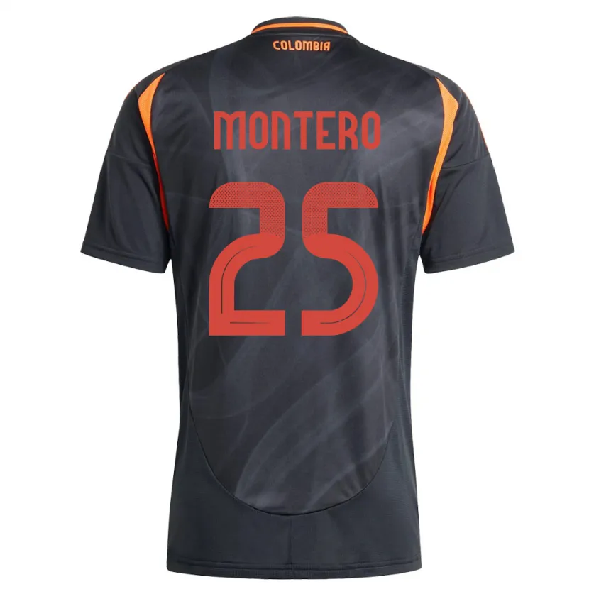 Danxen Barn Colombia Álvaro Montero #25 Svart Bortetrøye Drakt Trøye 24-26 Skjorter T-Skjorte