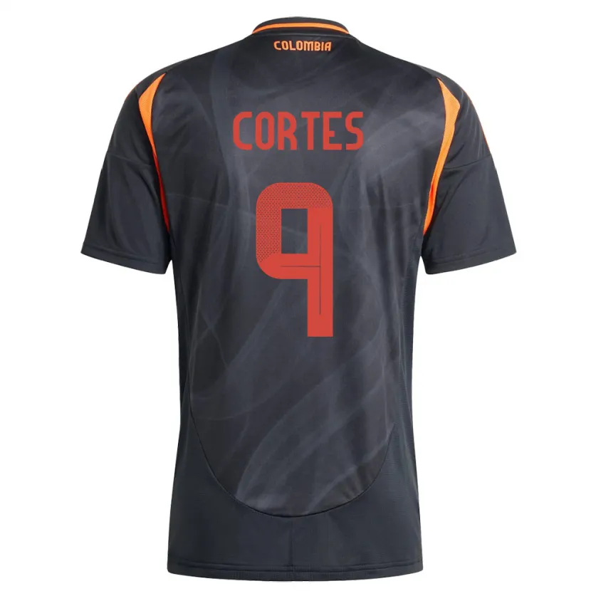 Danxen Barn Colombia Carlos Cortés #9 Svart Bortetrøye Drakt Trøye 24-26 Skjorter T-Skjorte