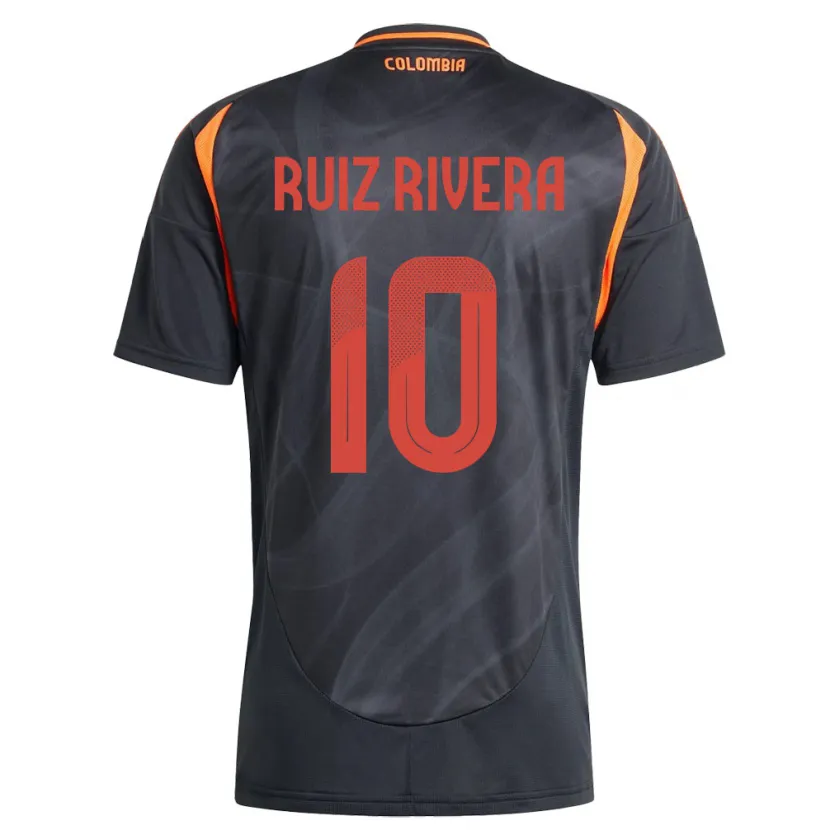 Danxen Barn Colombia Daniel Ruiz Rivera #10 Svart Bortetrøye Drakt Trøye 24-26 Skjorter T-Skjorte