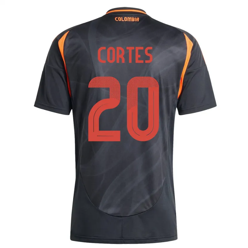 Danxen Barn Colombia Óscar Cortés #20 Svart Bortetrøye Drakt Trøye 24-26 Skjorter T-Skjorte