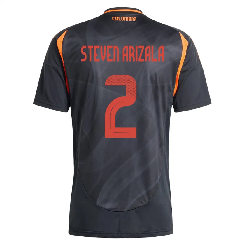 Danxen Barn Colombia Elver Steven Arizala #2 Svart Bortetrøye Drakt Trøye 24-26 Skjorter T-Skjorte