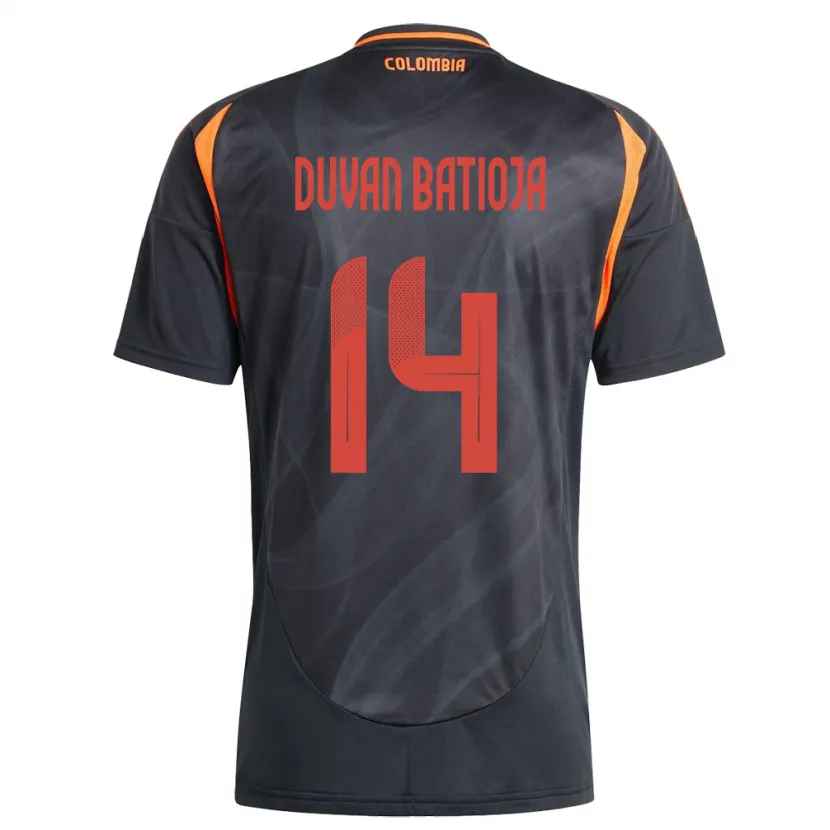 Danxen Barn Colombia Andy Duván Batioja #14 Svart Bortetrøye Drakt Trøye 24-26 Skjorter T-Skjorte