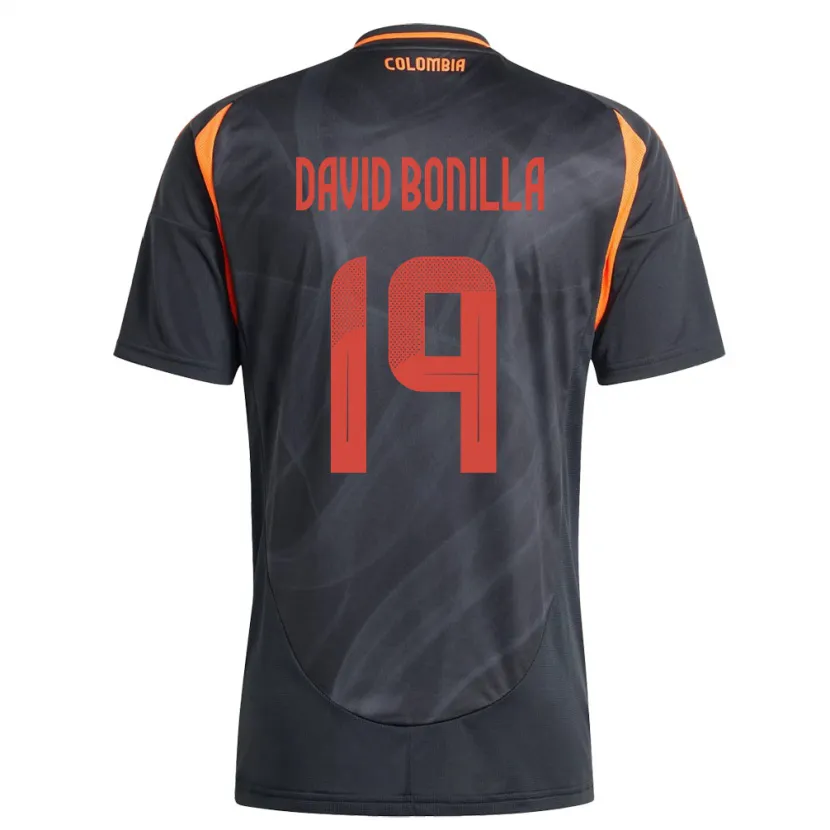 Danxen Barn Colombia Juan David Bonilla #19 Svart Bortetrøye Drakt Trøye 24-26 Skjorter T-Skjorte