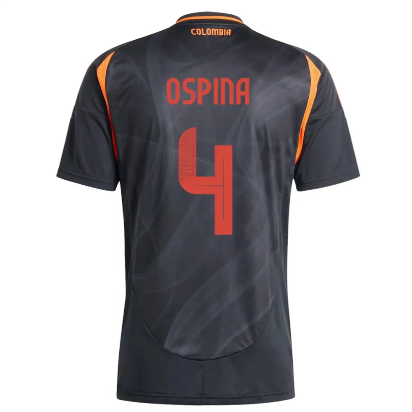 Danxen Barn Colombia Diana Ospina #4 Svart Bortetrøye Drakt Trøye 24-26 Skjorter T-Skjorte