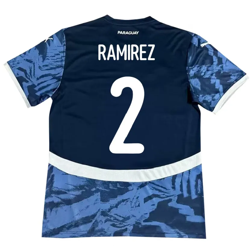 Danxen Barn Paraguay Iván Ramírez #2 Blå Bortetrøye Drakt Trøye 24-26 Skjorter T-Skjorte