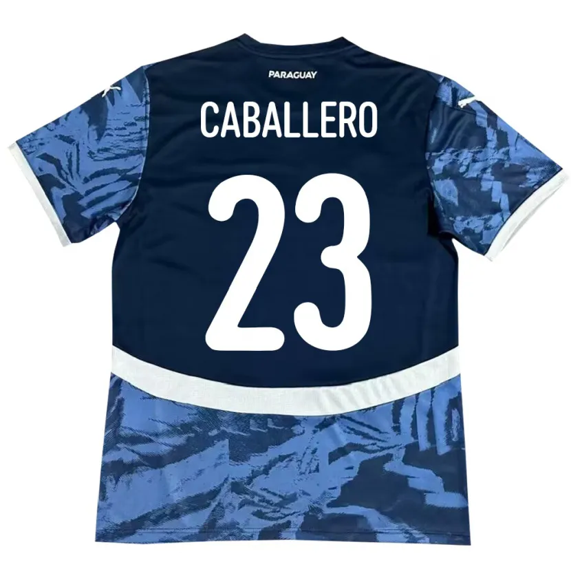 Danxen Barn Paraguay Tiago Caballero #23 Blå Bortetrøye Drakt Trøye 24-26 Skjorter T-Skjorte
