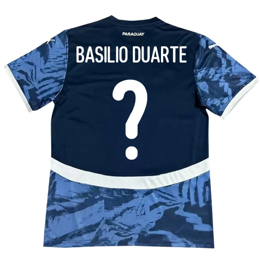 Danxen Barn Paraguay Basilio Duarte #0 Blå Bortetrøye Drakt Trøye 24-26 Skjorter T-Skjorte