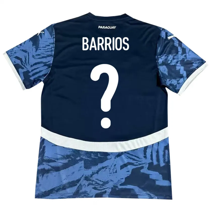 Danxen Barn Paraguay Fabio Barrios #0 Blå Bortetrøye Drakt Trøye 24-26 Skjorter T-Skjorte
