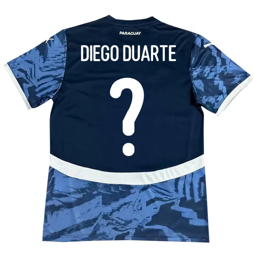 Danxen Barn Paraguay Diego Duarte #0 Blå Bortetrøye Drakt Trøye 24-26 Skjorter T-Skjorte