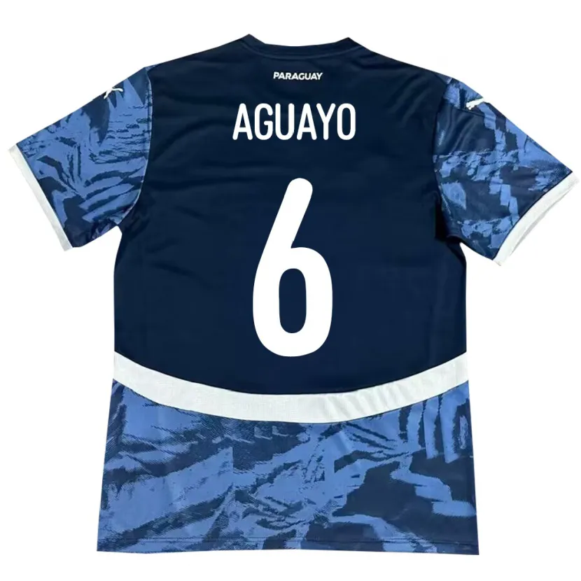 Danxen Barn Paraguay Ángel Aguayo #6 Blå Bortetrøye Drakt Trøye 24-26 Skjorter T-Skjorte