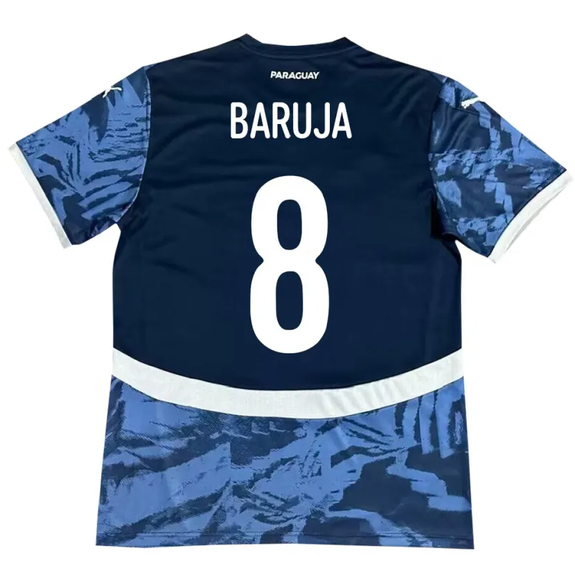 Danxen Barn Paraguay Fabrizio Baruja #8 Blå Bortetrøye Drakt Trøye 24-26 Skjorter T-Skjorte