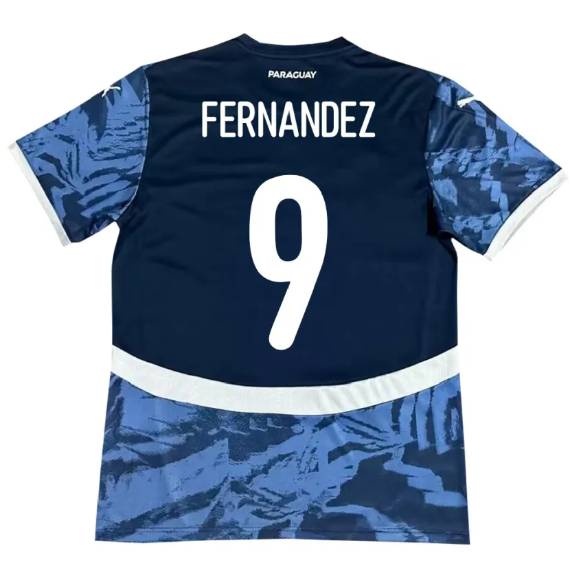 Danxen Barn Paraguay David Fernández #9 Blå Bortetrøye Drakt Trøye 24-26 Skjorter T-Skjorte