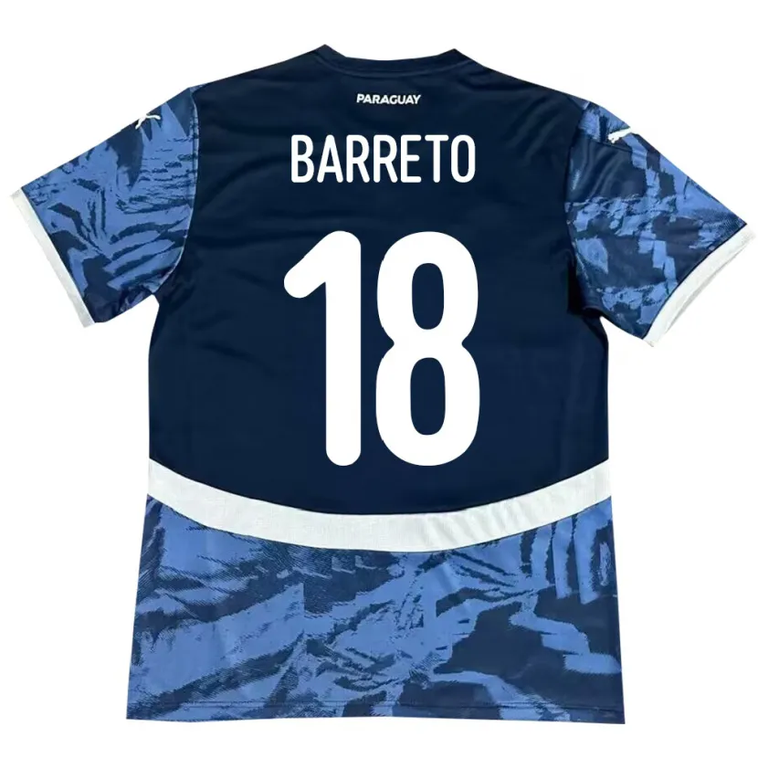 Danxen Barn Paraguay Liz Barreto #18 Blå Bortetrøye Drakt Trøye 24-26 Skjorter T-Skjorte