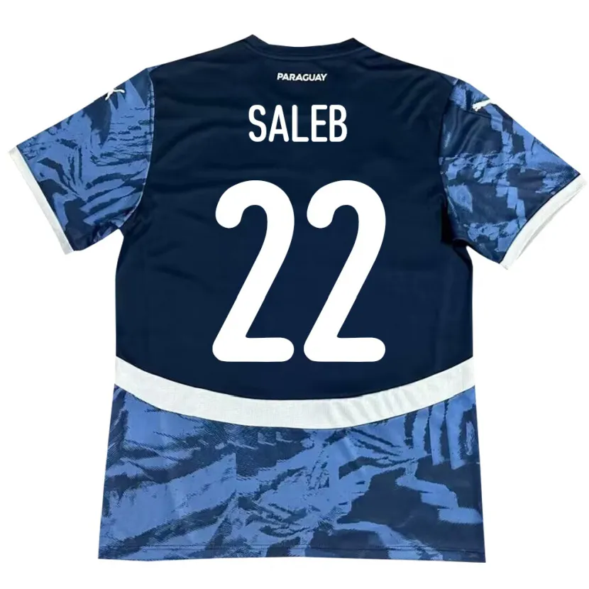 Danxen Barn Paraguay Gloria Saleb #22 Blå Bortetrøye Drakt Trøye 24-26 Skjorter T-Skjorte