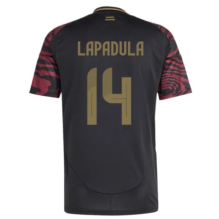 Danxen Barn Peru Gianluca Lapadula #14 Svart Bortetrøye Drakt Trøye 24-26 Skjorter T-Skjorte
