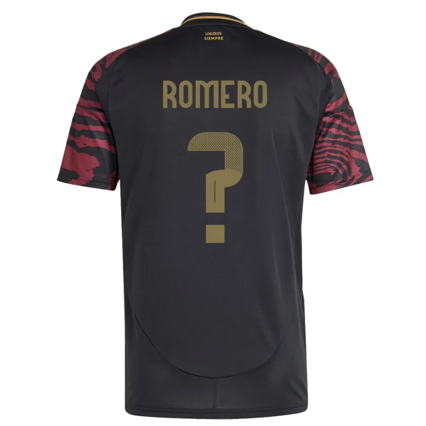 Danxen Barn Peru José Romero #0 Svart Bortetrøye Drakt Trøye 24-26 Skjorter T-Skjorte