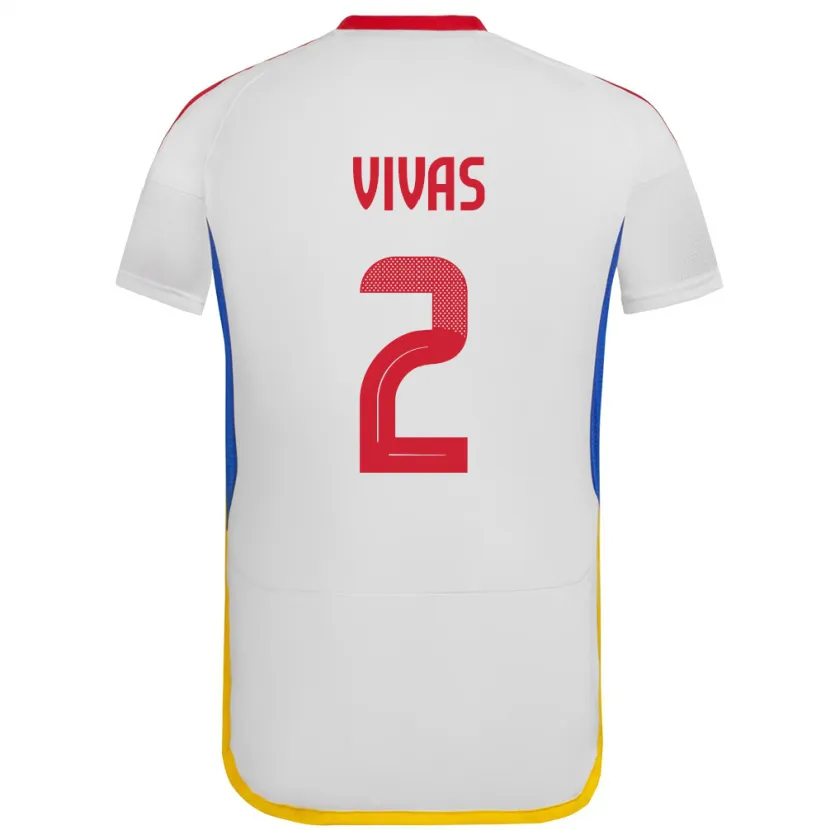 Danxen Barn Venezuela Carlos Vivas #2 Hvit Bortetrøye Drakt Trøye 24-26 Skjorter T-Skjorte