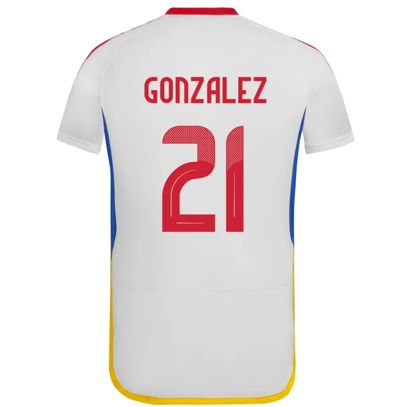 Danxen Barn Venezuela Alexander González #21 Hvit Bortetrøye Drakt Trøye 24-26 Skjorter T-Skjorte