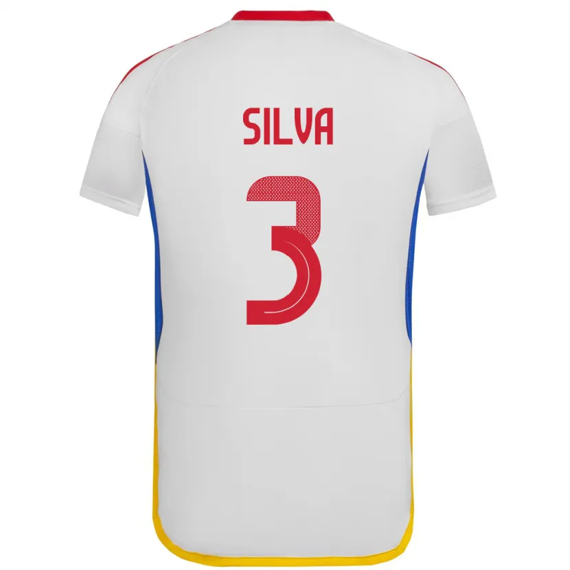 Danxen Barn Venezuela Santiago Silva #3 Hvit Bortetrøye Drakt Trøye 24-26 Skjorter T-Skjorte