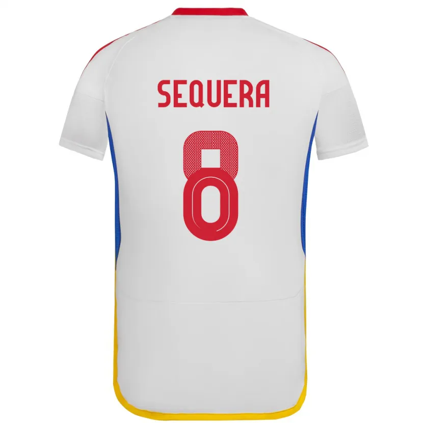 Danxen Barn Venezuela Giovanny Sequera #8 Hvit Bortetrøye Drakt Trøye 24-26 Skjorter T-Skjorte