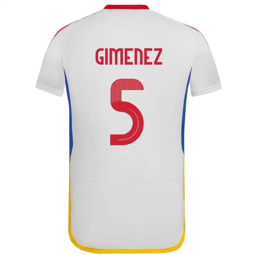 Danxen Barn Venezuela Yenifer Giménez #5 Hvit Bortetrøye Drakt Trøye 24-26 Skjorter T-Skjorte