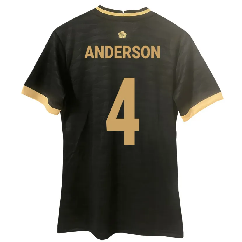 Danxen Barn Panama Eduardo Anderson #4 Svart Bortetrøye Drakt Trøye 24-26 Skjorter T-Skjorte
