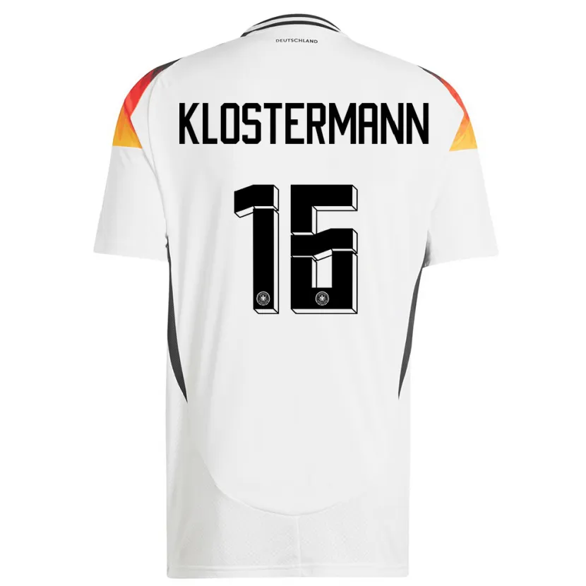 Danxen Mann Tyskland Lukas Klostermann #16 Hvit Hjemmetrøye Drakt Trøye 24-26 Skjorter T-Skjorte