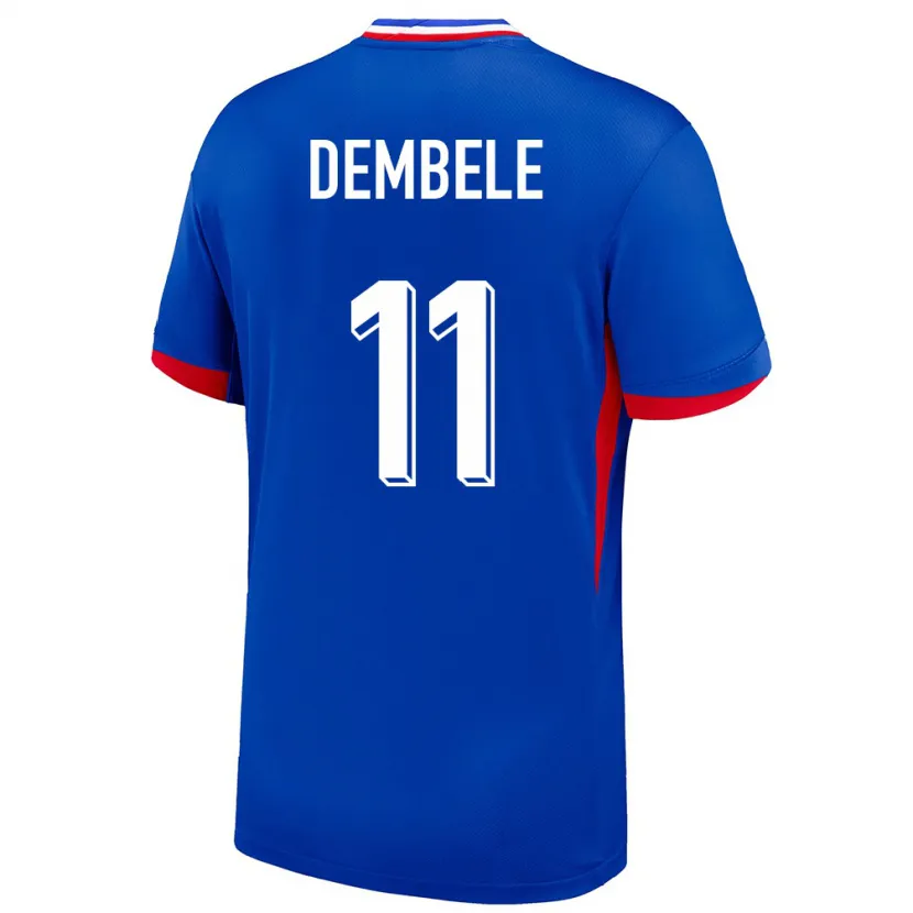 Danxen Mann Frankrike Ousmane Dembele #11 Blå Hjemmetrøye Drakt Trøye 24-26 Skjorter T-Skjorte
