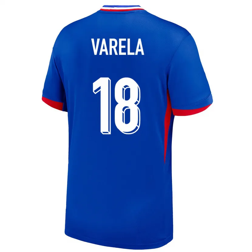 Danxen Mann Frankrike Jordan Varela #18 Blå Hjemmetrøye Drakt Trøye 24-26 Skjorter T-Skjorte