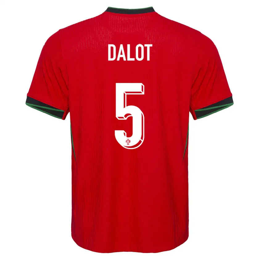 Danxen Mann Portugal Diogo Dalot #5 Rød Hjemmetrøye Drakt Trøye 24-26 Skjorter T-Skjorte