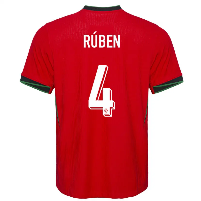 Danxen Mann Portugal Ruben Dias #4 Rød Hjemmetrøye Drakt Trøye 24-26 Skjorter T-Skjorte