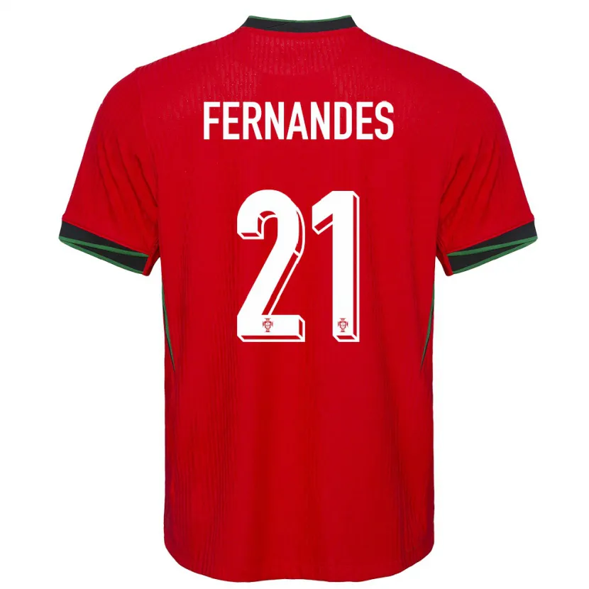 Danxen Mann Portugal Mateus Fernandes #21 Rød Hjemmetrøye Drakt Trøye 24-26 Skjorter T-Skjorte