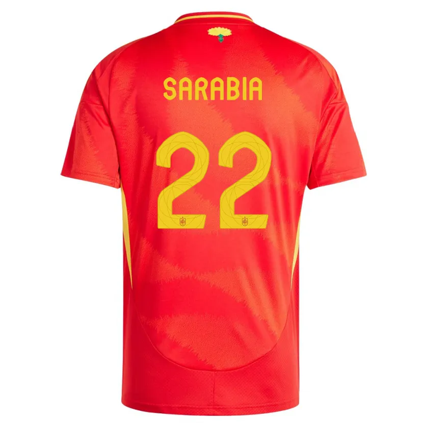 Danxen Mann Spania Pablo Sarabia #22 Rød Hjemmetrøye Drakt Trøye 24-26 Skjorter T-Skjorte