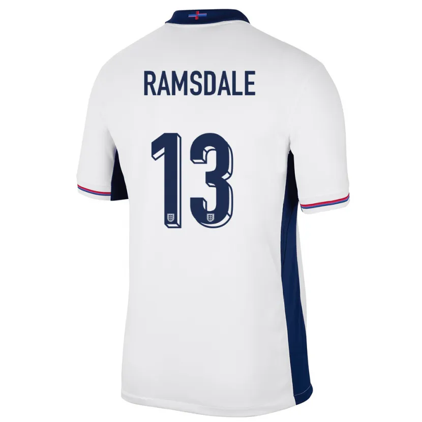 Danxen Mann England Aaron Ramsdale #13 Hvit Hjemmetrøye Drakt Trøye 24-26 Skjorter T-Skjorte