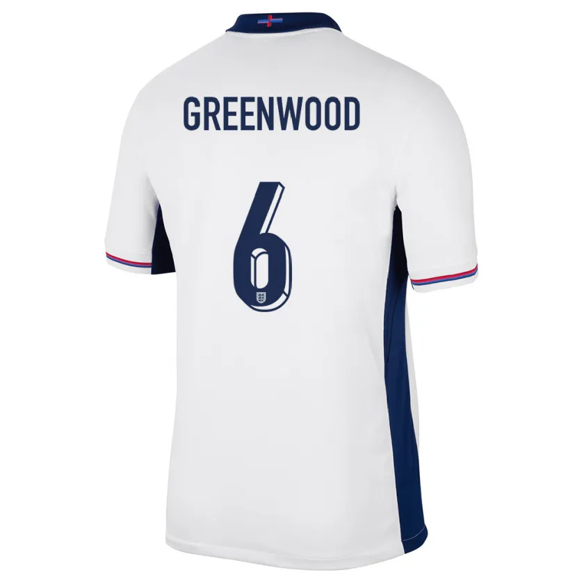 Danxen Mann England Alex Greenwood #6 Hvit Hjemmetrøye Drakt Trøye 24-26 Skjorter T-Skjorte