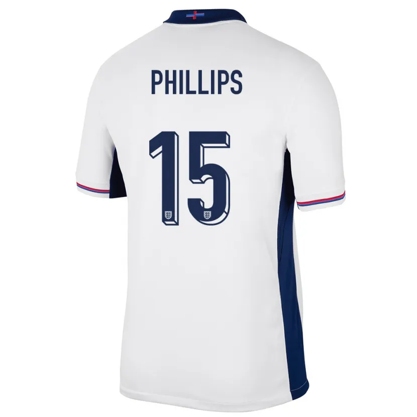 Danxen Mann England Ashley Phillips #15 Hvit Hjemmetrøye Drakt Trøye 24-26 Skjorter T-Skjorte